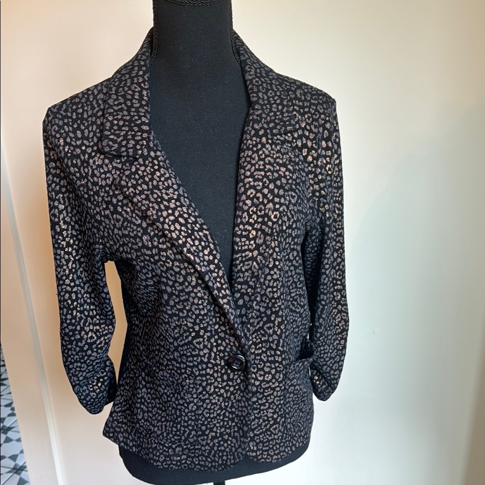 Living Doll Black and Brown Blazer with Classic Lapel